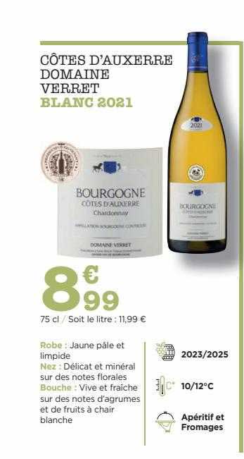 Côtes D'auxerre Domaine Verret Blanc 2021