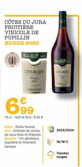 côtes du jura fruitière vinicole de pupillin rouge 2020