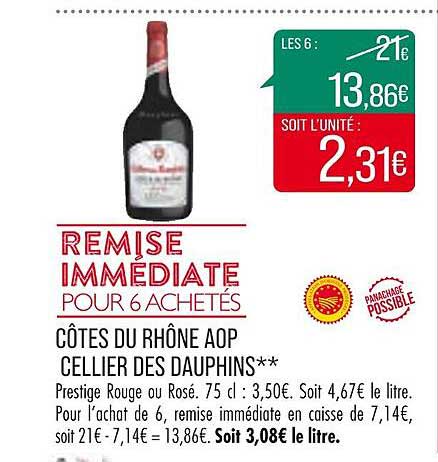 Côtes Du Rhône Aop Cellier Des Dauphins