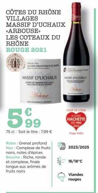 côtes du rhône villages massif d'uchaux «arbouse» les coteaux du rhône rouge 2021