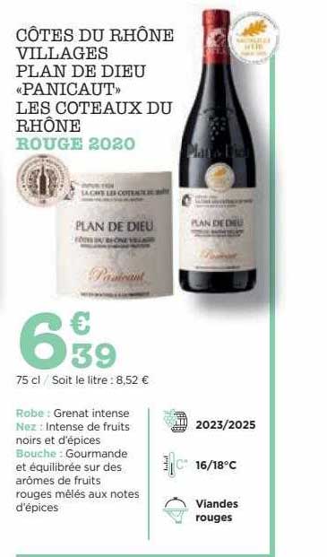 côtes du rhône villages plan de dieu «panicaut» les coteaux du rhône rouge 2020