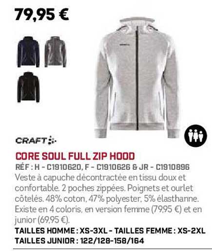 craft core soul full zip hood