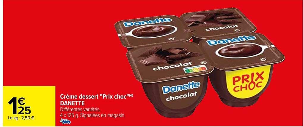 crème dessert "prix choc" danette