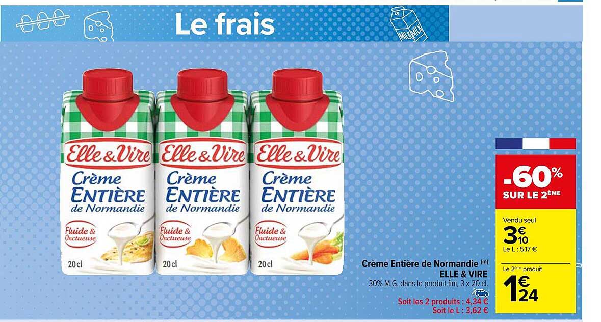 Crème Entière De Normandie Elle & Vire