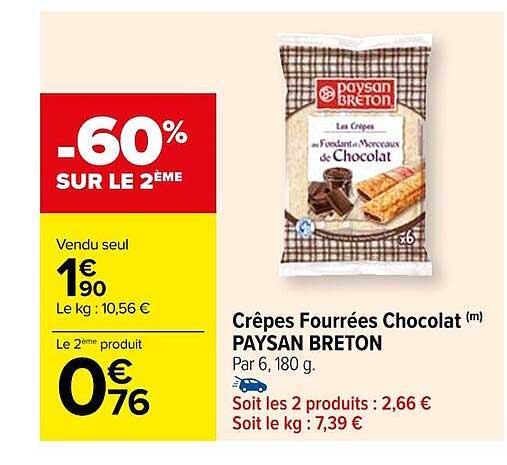 crêpes fourrées chocolat paysan breton