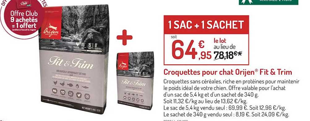 croquettes pour chat orijen fit & trim