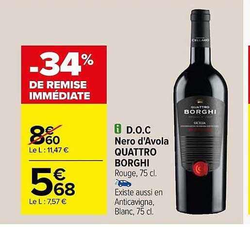 d.o.c. nero d'avola quattro borghi