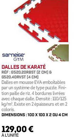 dalles de karaté sarneige gym