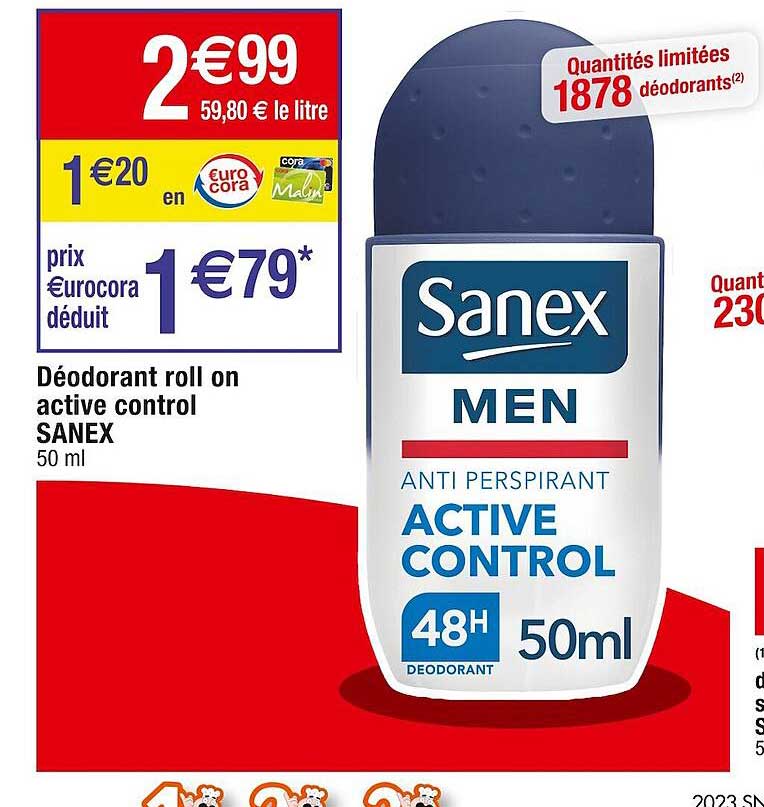 déodorant roll on active control sanex