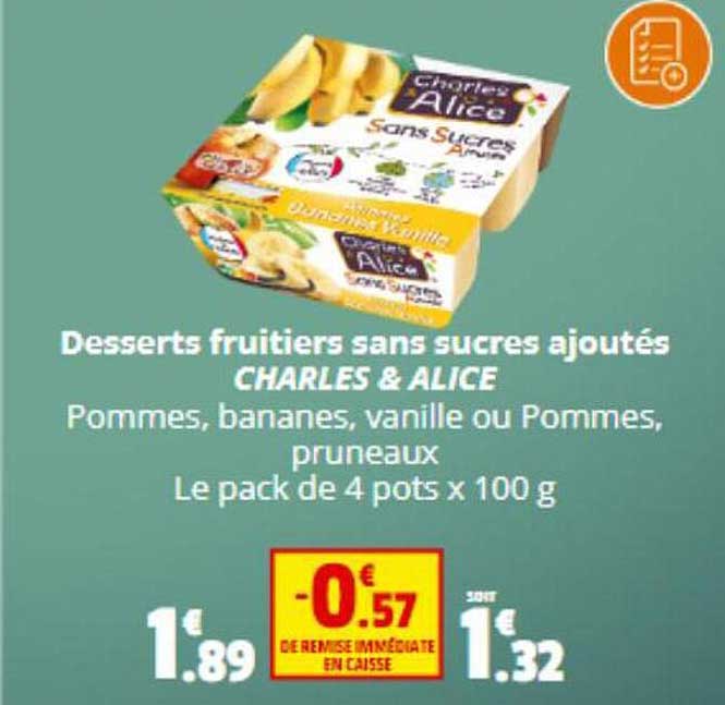 Desserts Fruitiers Sans Sucres Ajoutés Charles & Alice