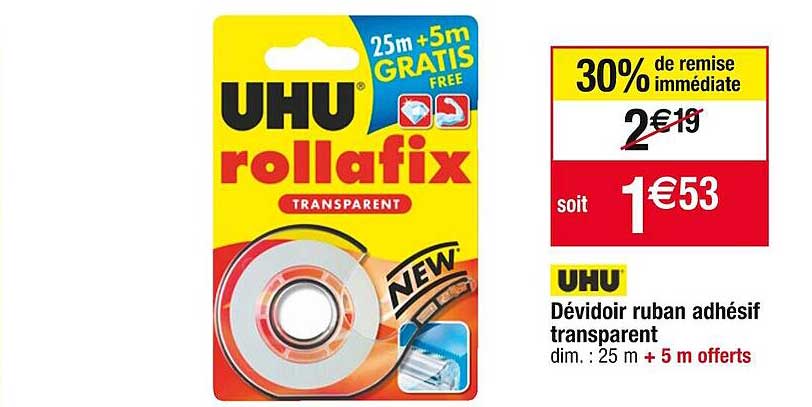 Dévidoir Ruban Adhésif Transparent Uhu