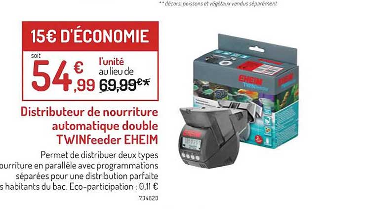 distributeur de nourriture automatique double twinfeeder eheim
