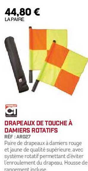 drapeaux de touche à damiers rotatifs