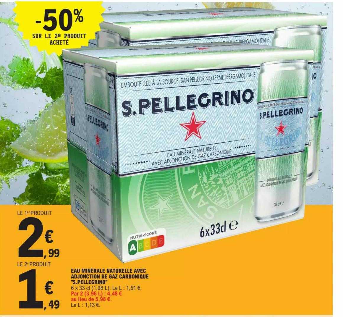 eau minérale naturelle avec adjonction de gaz carbonique "s.pellegrino"