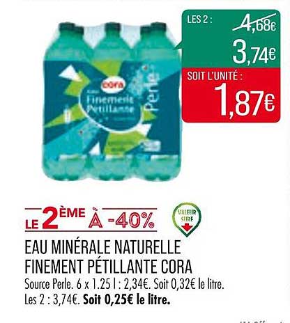 eau minérale naturelle finement pétillante cora