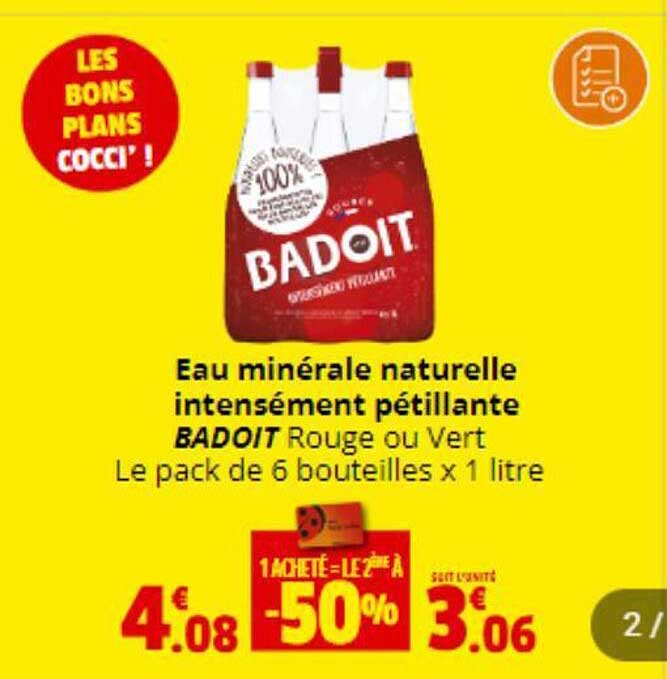 eau minérale naturelle intensément pétillante badoit