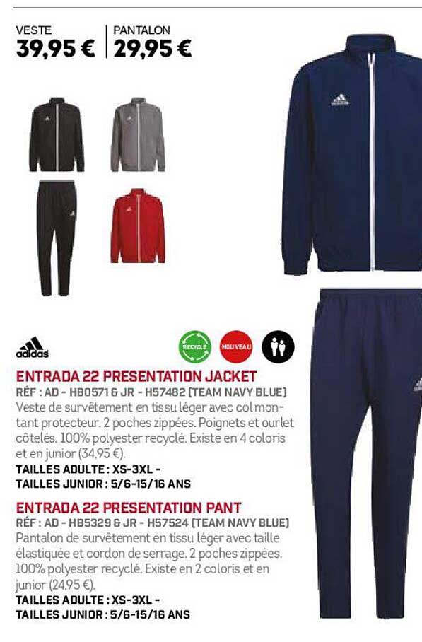 entrada 22 présentation jacket, entrada 22 présentation pant adidas
