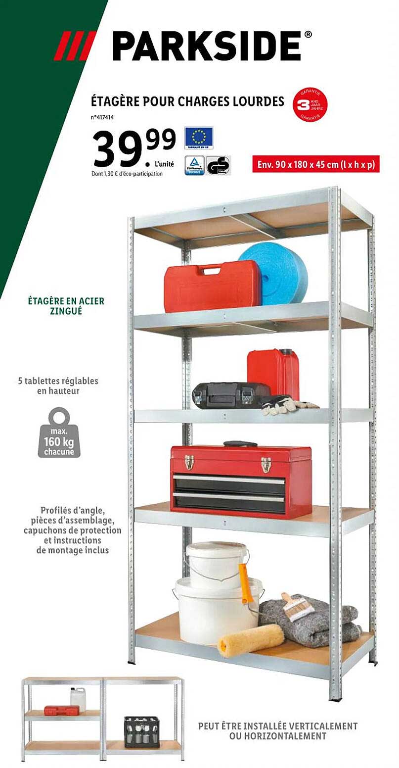 étagère pour charges lourdes parkside