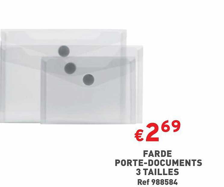 farde porte-documents 3 tailles