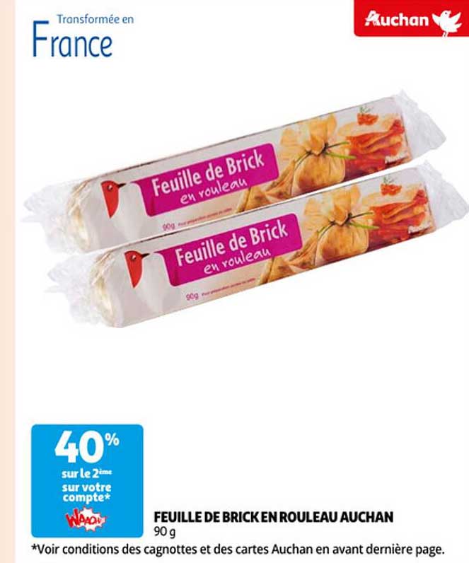 feuille de brick en rouleau auchan