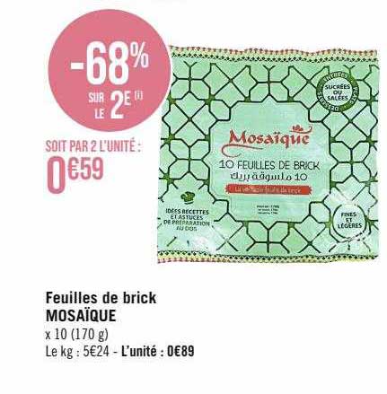 feuilles de brick mosaïque