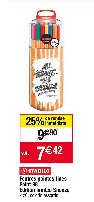 feutres pointes fines point 88 édition limitée snooze