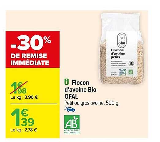 flocon d'avoine bio ofal