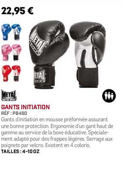 gants initiation metal boxe
