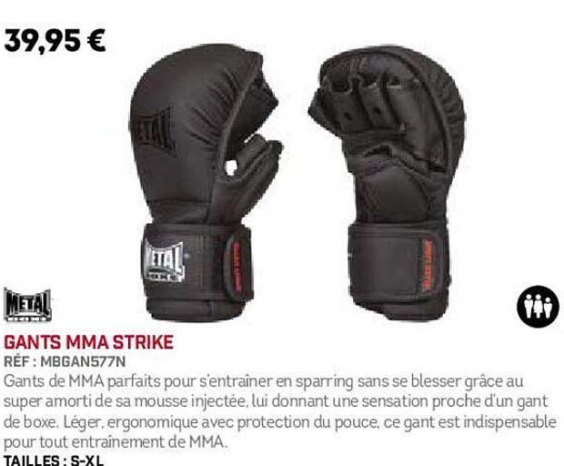 gants mma strike metal boxe