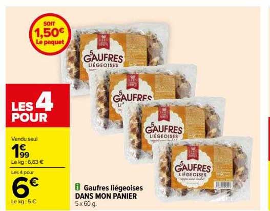 gaufres liégeoises dans mon panier