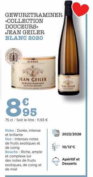 gewurztraminer «collection douceurs» jean geiler blanc 2020