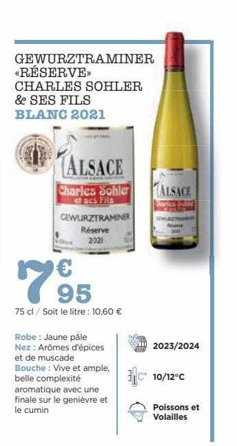 gewurztraminer «réserve» charles sohler & ses fils blanc 2021