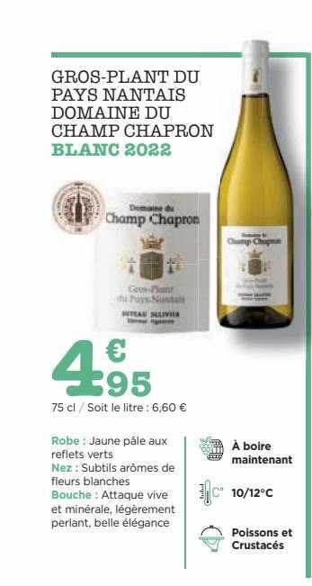 gros-plant du pays nantais domaine du champ chapron blanc 2022