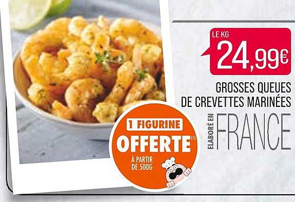 grosses queues de crevettes marinées