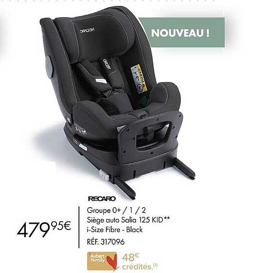 groupe 0+/1/2 siège auto salia 125 kid i-size fibre - black
