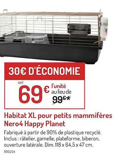 Habitat Xl Pour Petits Mammifères Nero 4 Happy Planet
