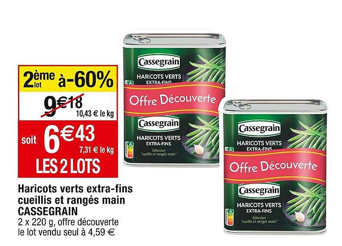 haricots verts extra-fins cueillis et rangés main cassegrain