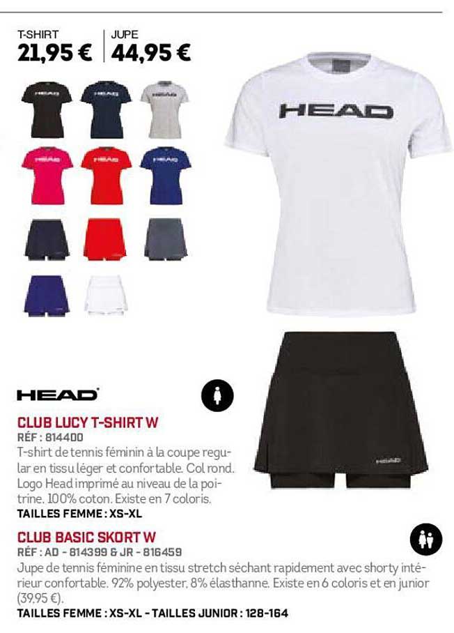 head club lucy t-shirt w, club basic skort w