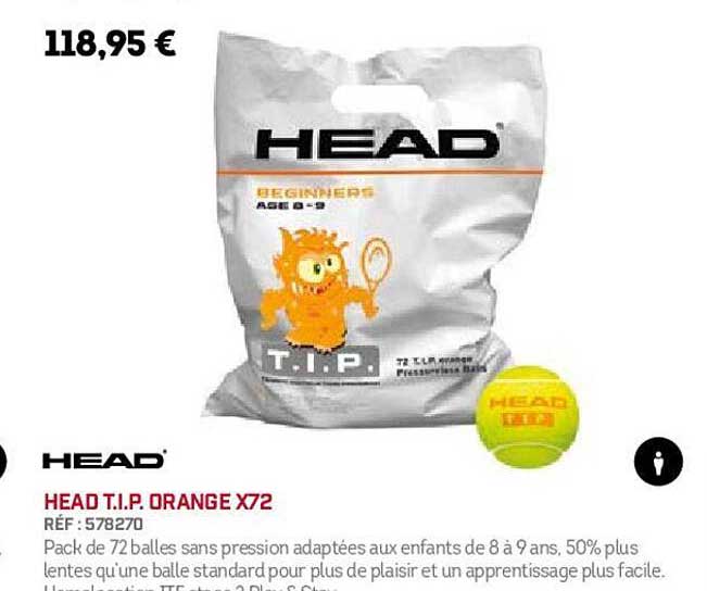 head t.i.p. orange x72