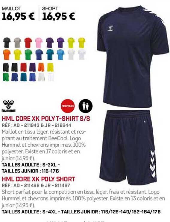 hml core xk poly t-shirt s/s, hml core xk poly short