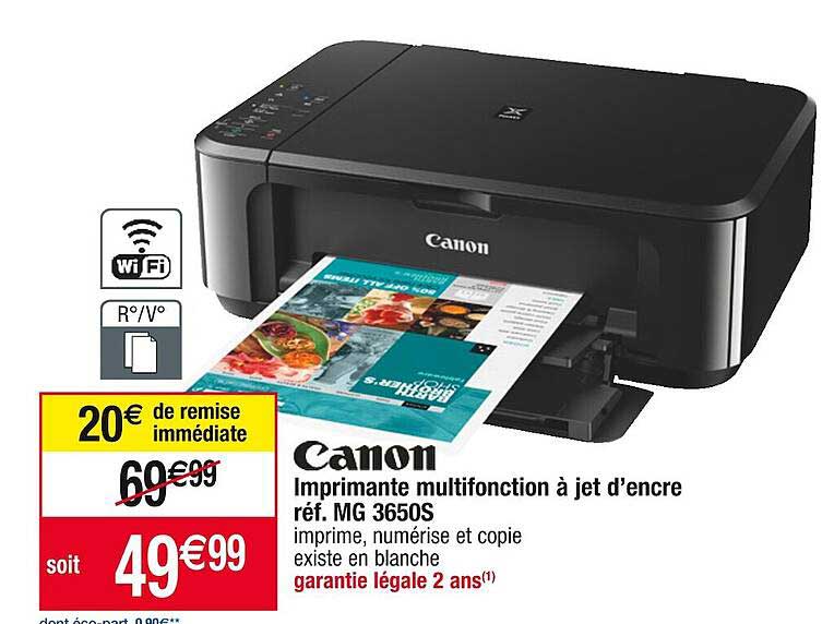 imprimante multifonction à jet d'encre canon réf. mg 3650s