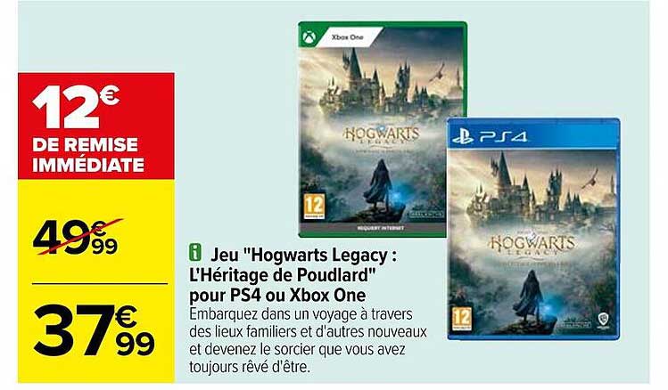 jeu "hogwarts legacy : l'héritage de poudlard" pour ps4 ou xbox one