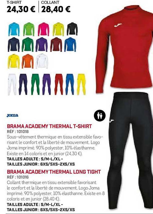 joma brama academy thermal t-shirt, brama academy thermal long tight