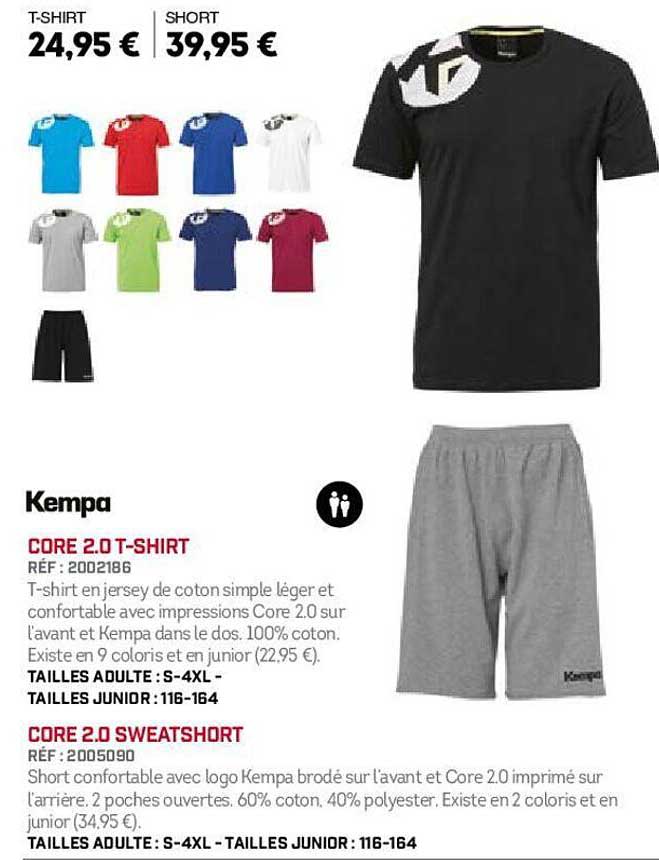 kempa core 2.0 t-shirt, core 2.0 sweatshort