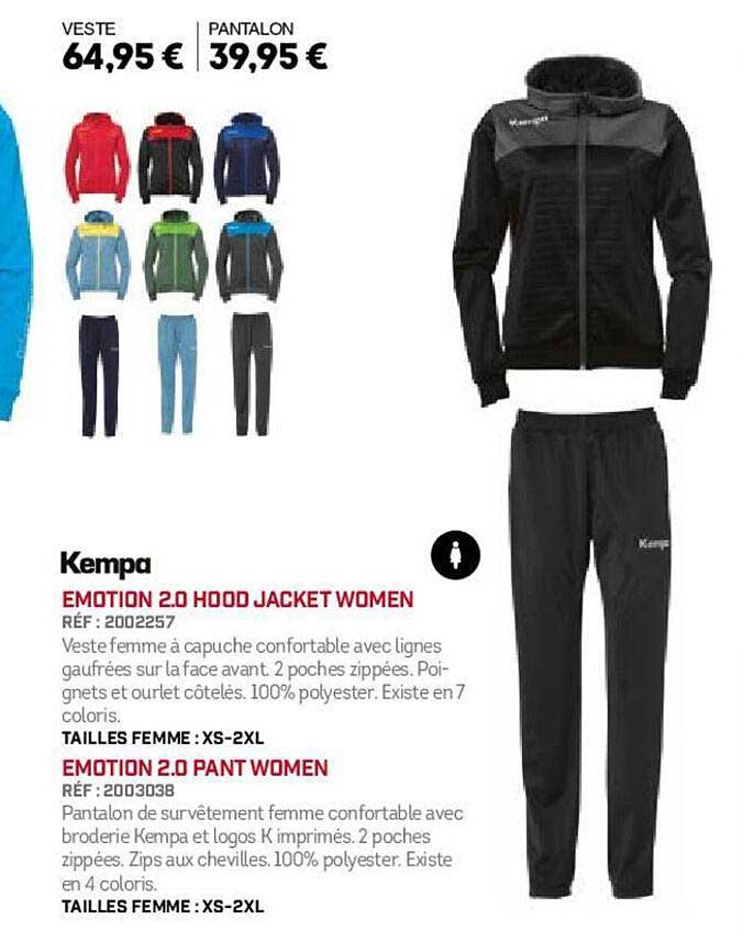 kempa emotion 2.0 hood jacket women, emotion 2.0 pant women