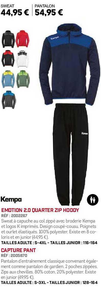 kempa emotion 2.0 quarter zip hoody, capture pant