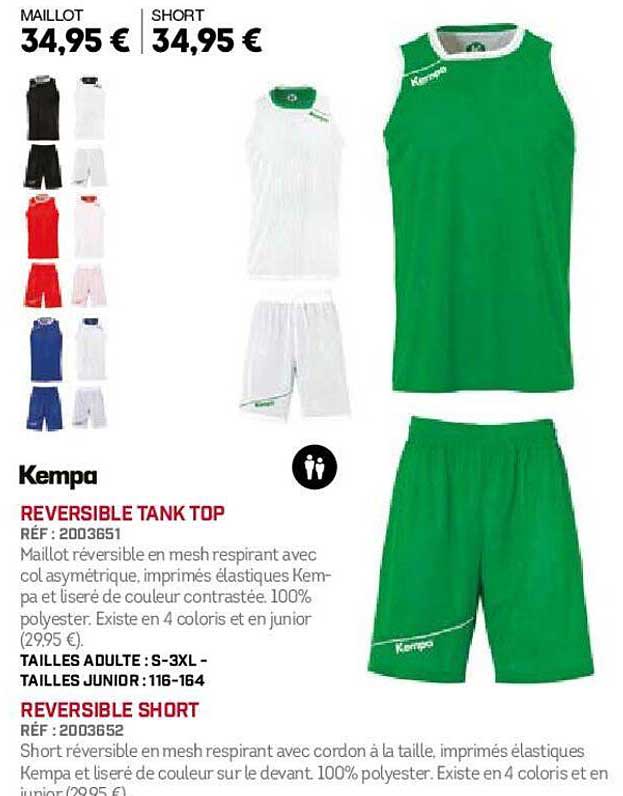 kempa reversible tank top, reversible short