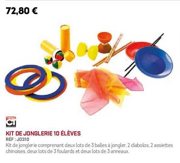 kit de jonglerie 10 élèves