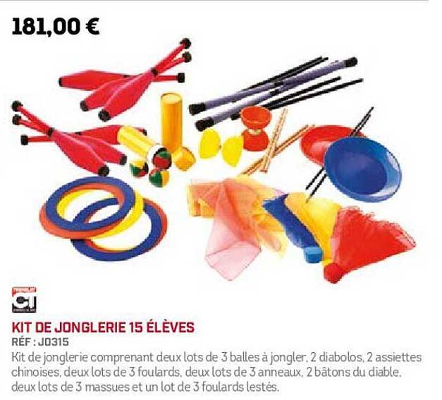 kit de jonglerie 15 élèves