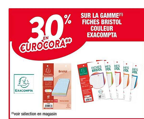 La Gamme Fiches Bristol Couleur Exacompta